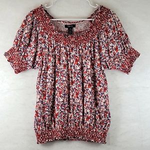 Style&Co. Floral On r Off Shoulder Boho Peasant Top Size M